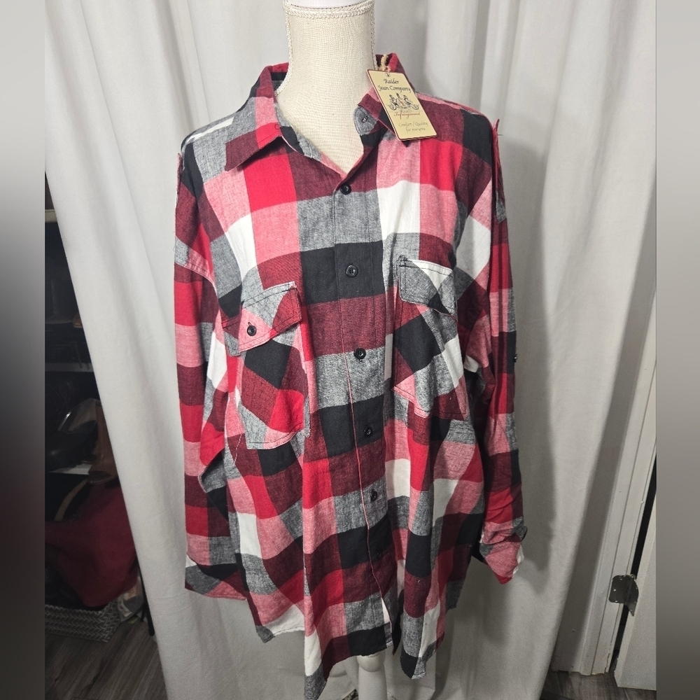 Raider Jean Company Men's Plaid Button Down Shirt NWT Sz 2x